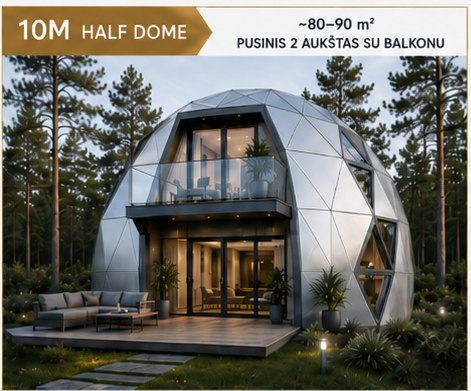 10M Half Dome kupolinio namo vizualas